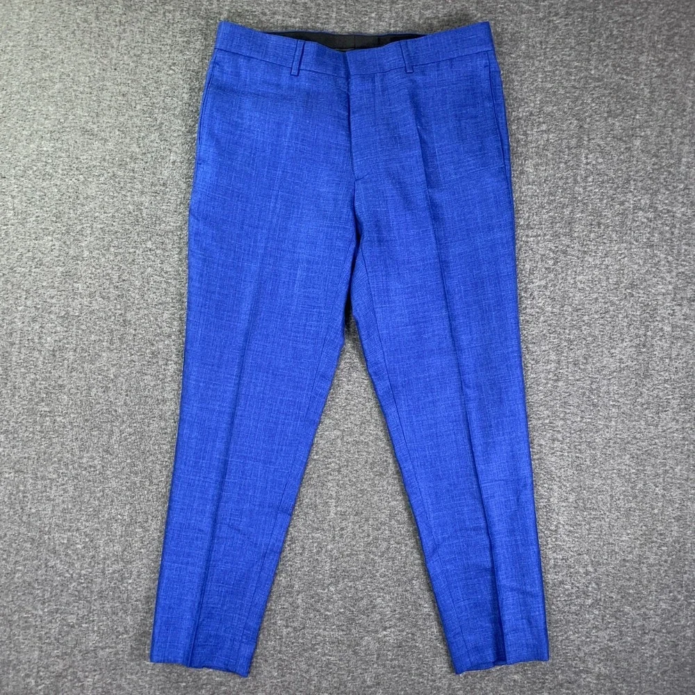 Loro Piana Suit Men 46R Blue Summertime Linen Silk 34x28 Double Breasted 2 Piece - Picture 13 of 16